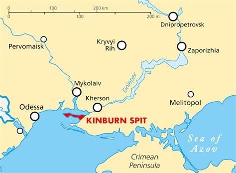 Kinburn Peninsula. . Kinburn spit map